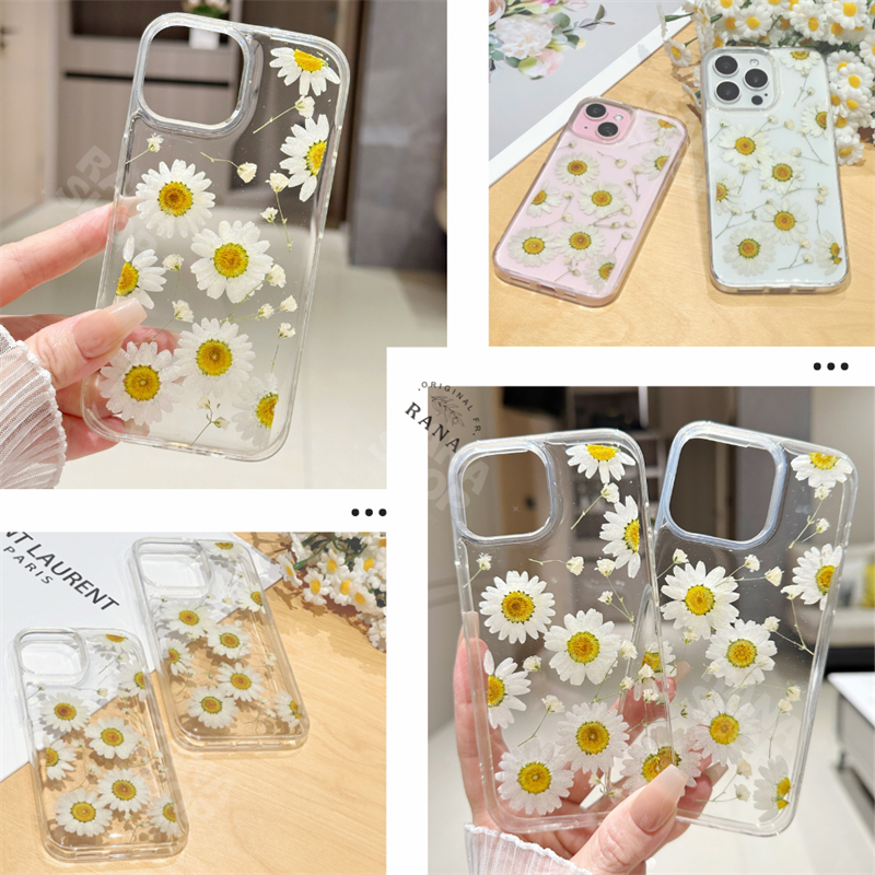 iPhone17ケース 押し花 クリアケース 本物のお花 スマホケース
