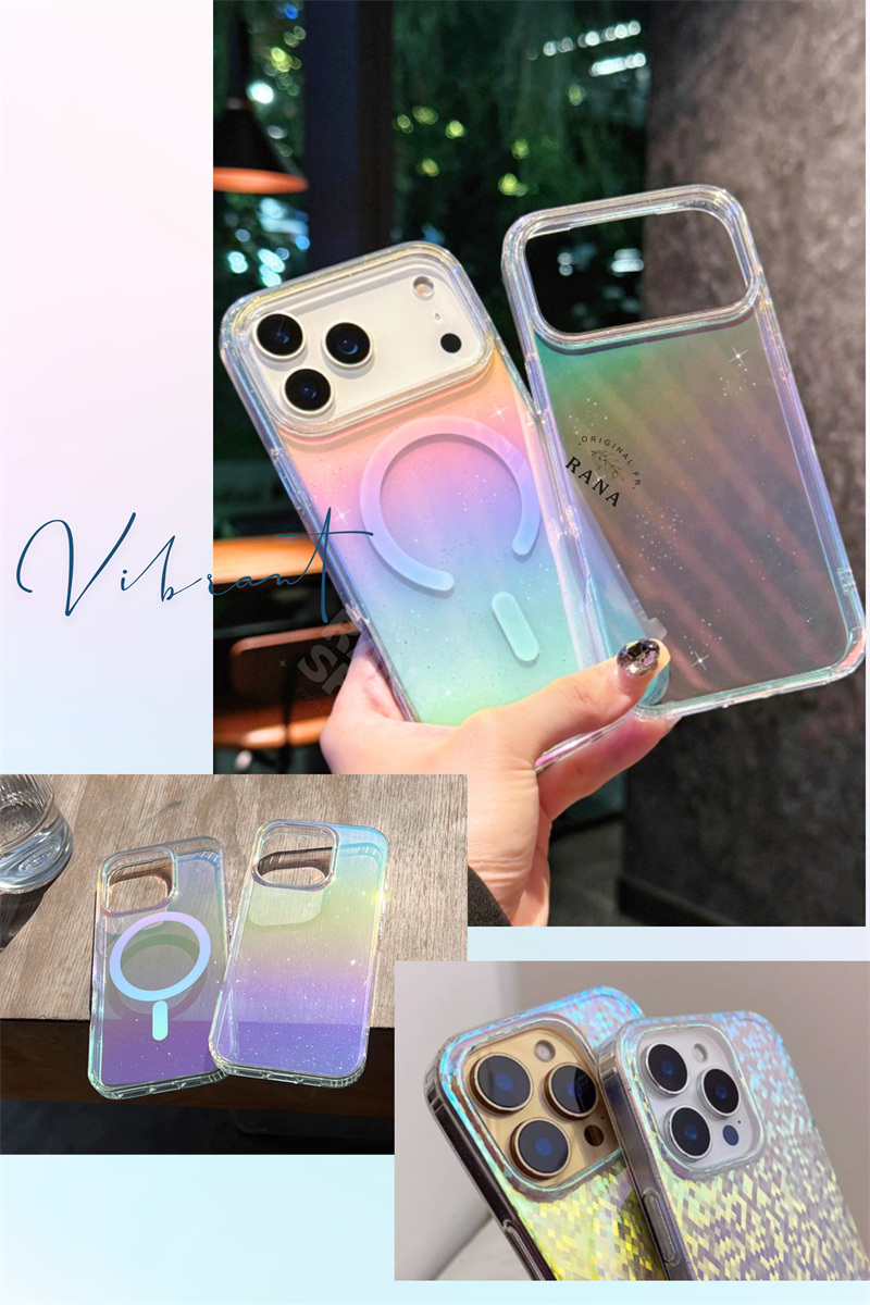 レインボー オーロラ Galaxy Z Flip7 5G ケース 虹色 Flip6 透明