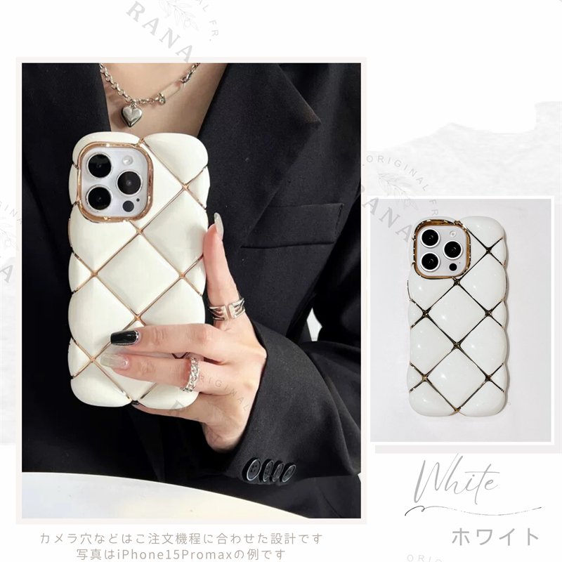 iphone16 ケース クリアケース iphone15 iphone14 iphone13 iphone13pro iphone12 pro iphone11 iPhone ケース ウェーブ かわいいポコポコ キルティングケース |  | 10