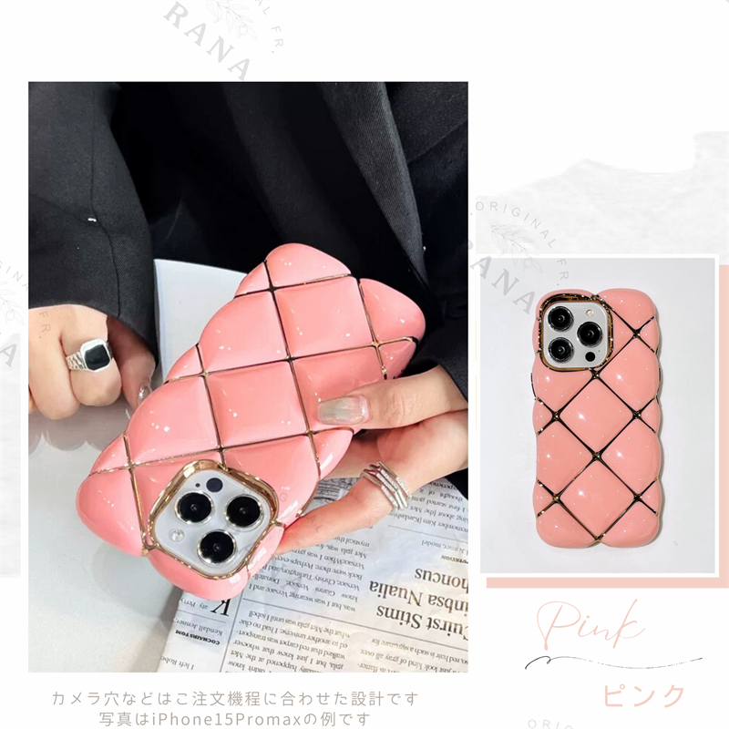 iphone16 ケース クリアケース iphone15 iphone14 iphone13 iphone13pro iphone12 pro iphone11 iPhone ケース ウェーブ かわいいポコポコ キルティングケース |  | 11