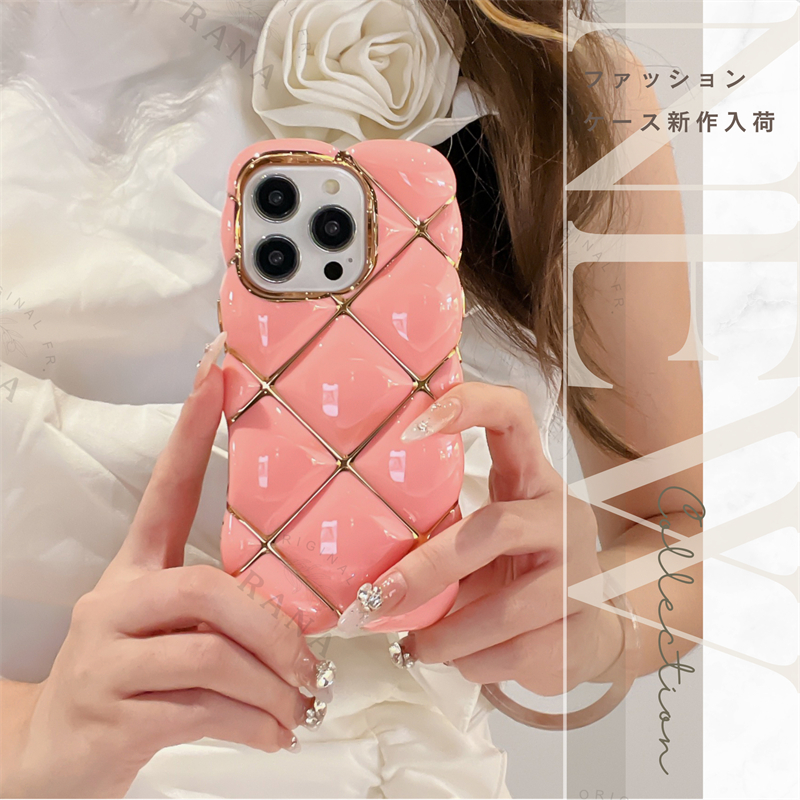 iphone16 ケース クリアケース iphone15 iphone14 iphone13 iphone13pro iphone12 pro iphone11 iPhone ケース ウェーブ かわいいポコポコ キルティングケース |  | 02