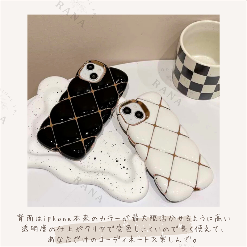 iphone16 ケース クリアケース iphone15 iphone14 iphone13 iphone13pro iphone12 pro iphone11 iPhone ケース ウェーブ かわいいポコポコ キルティングケース |  | 05