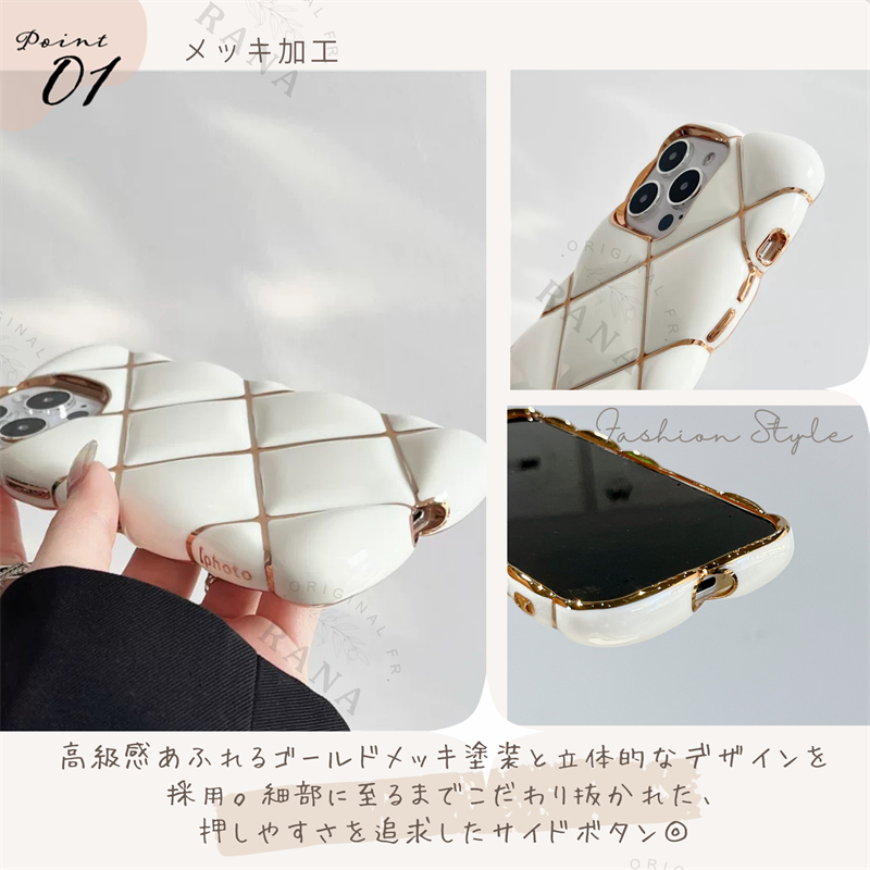 iphone16 ケース クリアケース iphone15 iphone14 iphone13 iphone13pro iphone12 pro iphone11 iPhone ケース ウェーブ かわいいポコポコ キルティングケース |  | 06