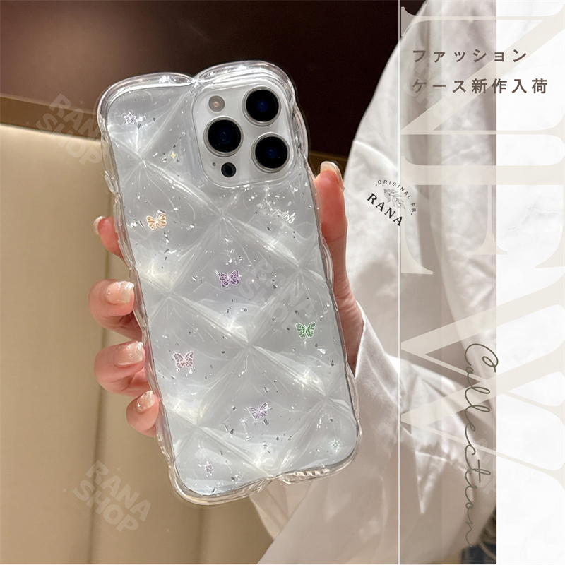 iphone16 ケース クリアケース かわいい iphone15 iphone14 iphone13 iphone12 pro iphone11 ケース ウェーブ なみなみ ポコポコ キルティングケース 透明 |  | 02