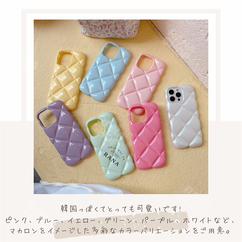 夏 iPhone16 ケース キルティング i...の詳細画像3