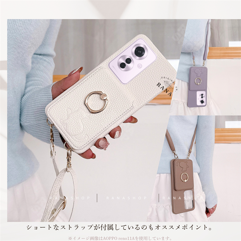 ミラー OPPO A3 5G ケース Reno11A ストラップ付き A79 A77 4G リング