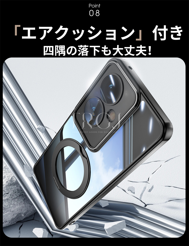 スタンド付き OPPO A5 5G ケース Reno13 A クリア 折りたたみ式 クリア