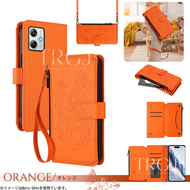 2WAY ストラップ付き motoケース 手帳型 蝶柄 花 motorola edge 60s
