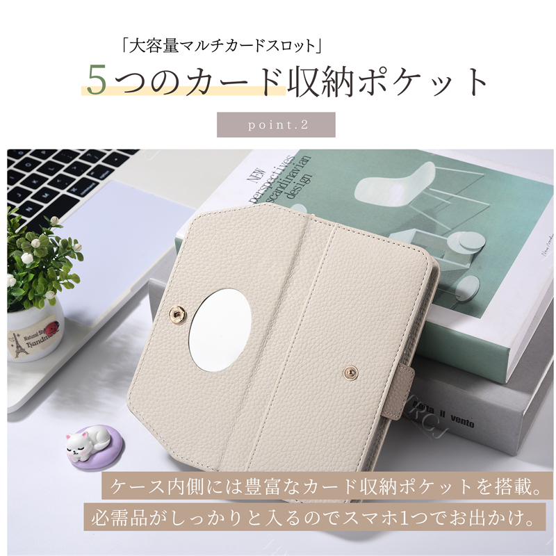 ミラー付き iPhone16 ケース ショルダー 手帳型 小銭入れ iPhone15Pro 15Plus 15Promax iPhone14 ケース ストラップ付き iPhone13mini iPhone13 ケース 可愛い |  | 05