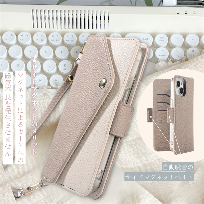 iPhone16 ケース ショルダー 手帳型 小銭入れ iPhone15Pro 15Plus 15Promax iPhone14 ケース カードケース 鏡付 iPhone13mini iPhone13 ケース スマホ 肩掛け |  | 04