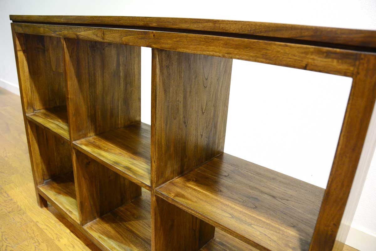 ビッグ割引 パーテーションラックチーク無垢 材アジアン家具北欧アンティーク調本棚レコードラックオープン間仕切り飾り棚チーク材木製天然木おしゃれペック 日本未発売