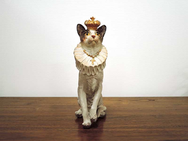 クラウンキャット 猫の置物 ネコ キャット オブジェ 王冠 インテリア 