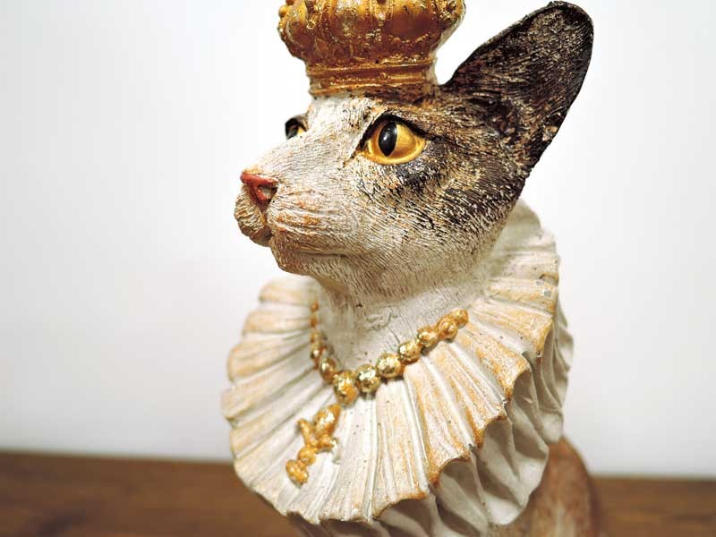 クラウンキャット 猫の置物 ネコ キャット オブジェ 王冠 インテリア 