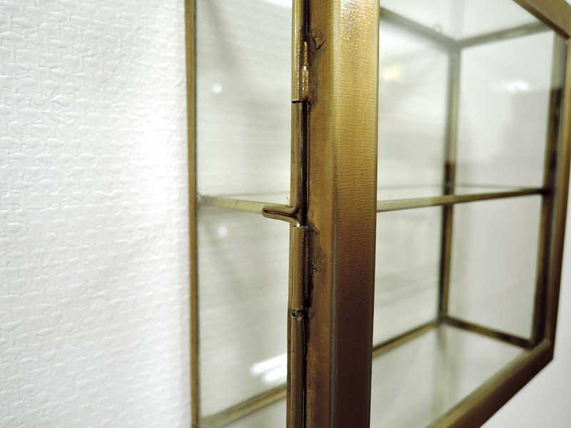 ガラス/真鍮/コレクションケース/ショーケース/ガラス棚/吊り 楽天市場】コレクションケース 幅72cm コーナータイプ ショー