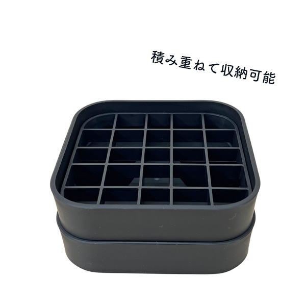 プレステラプレート150 2個セット ブラック スクエア型 受け皿 鉢皿