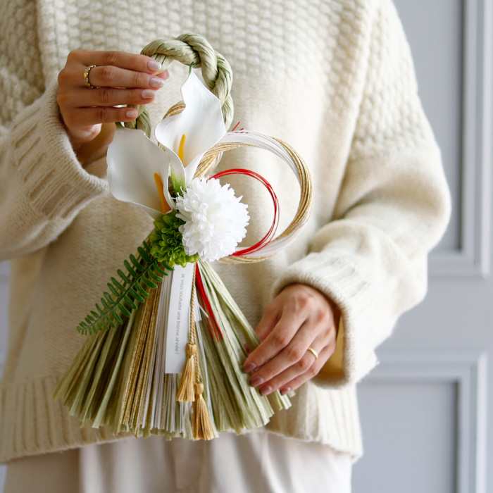 2022　お正月　しめ縄飾り　和モダン　2way　茜椿×カラー　＊187 2022 お正月 しめ縄飾り 和モダン 2way 茜椿×カラー ＊187 2022 お正月