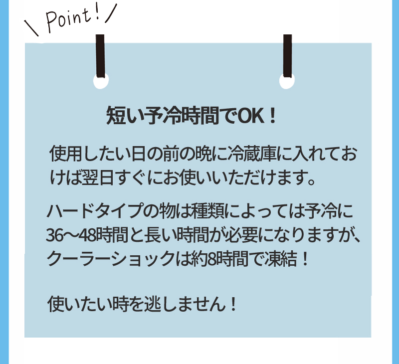 最強保冷剤　クーラーショック　医療用技術を応用して作られた最強保冷剤！ 