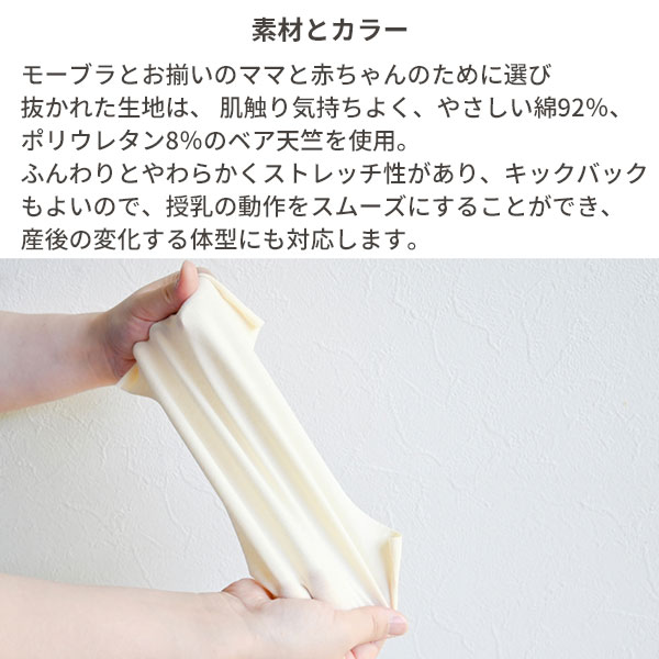 助産師会推奨 授乳インナー シンプル穴あき（七分袖）モーブラ 授乳用穴あきインナー モーハウスブラ MO-HOUSE  日本製 フェムテック Femtech