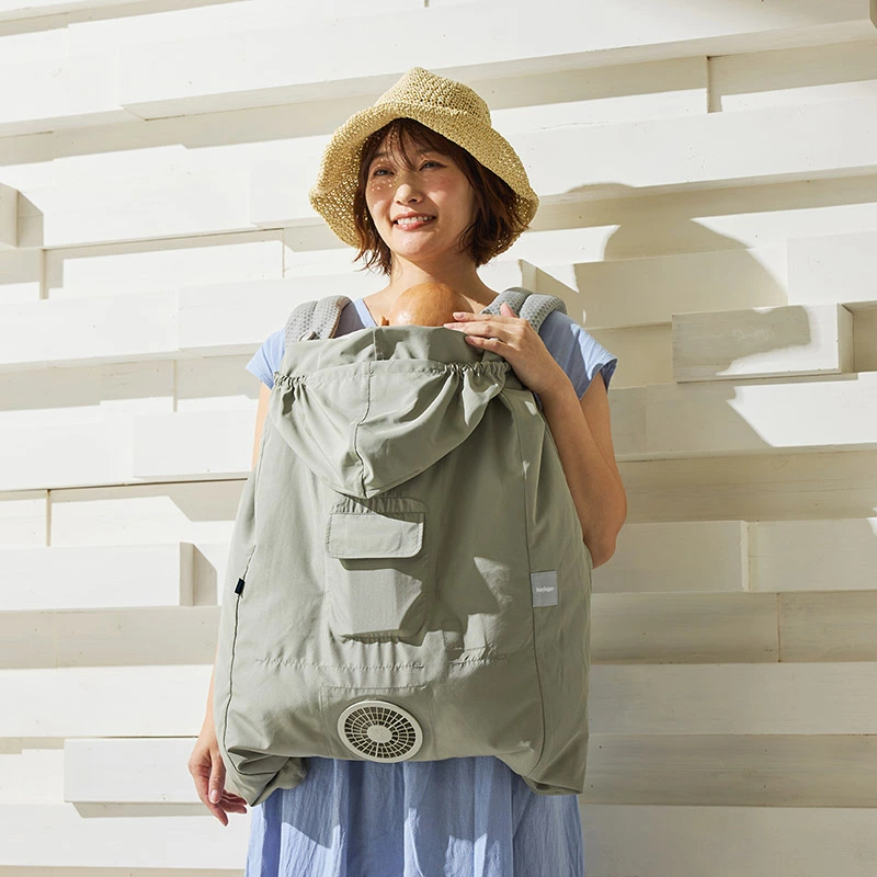 空調抱っこひもカバー 抱っこ紐 ケープ 空調服 扇風機 ファン 送風 暑さ対策 エルゴ エルゴベビー 紫外線 空冷ケープ 