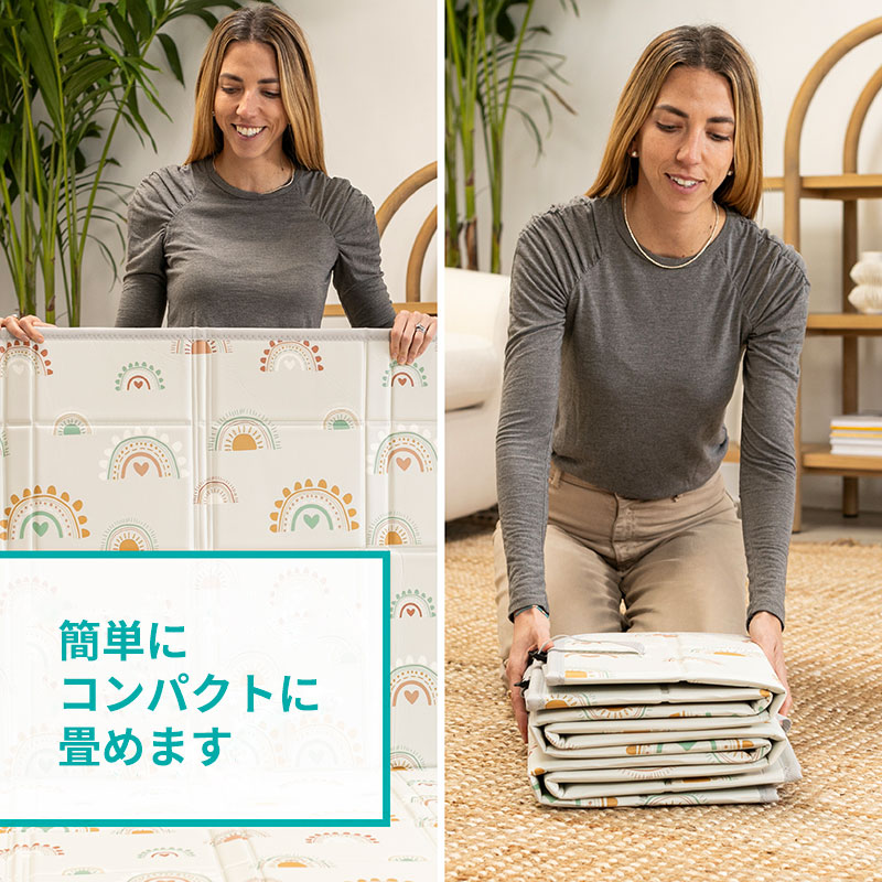 折りたたみ式 プレイマット コンパクト 軽量 147x147cm 持ち運び 安全