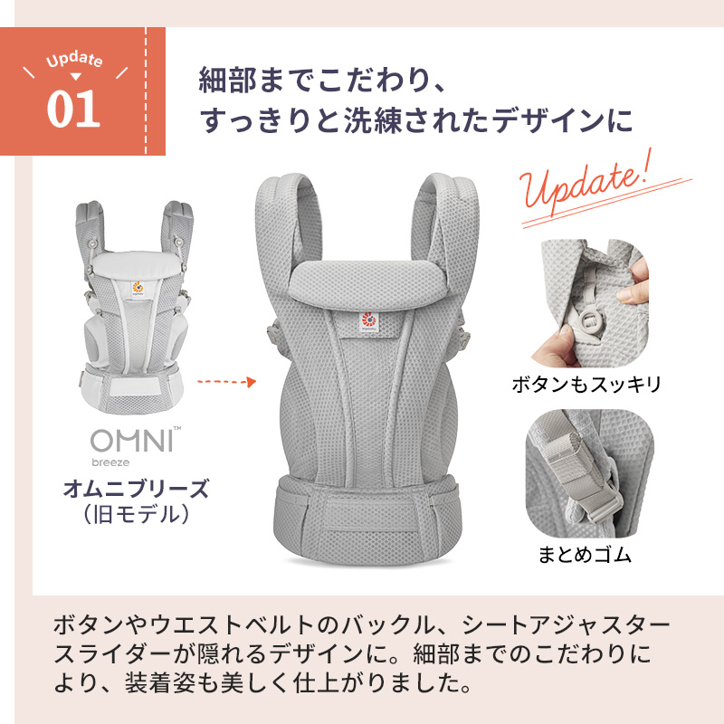 【最新モデル】エルゴベビー オムニ デラックス フルメッシュ 新デザイン ポーチ付き 日本正規品 ergobaby OMNI Deluxe 抱っこ紐 5ポケット Soft Flex