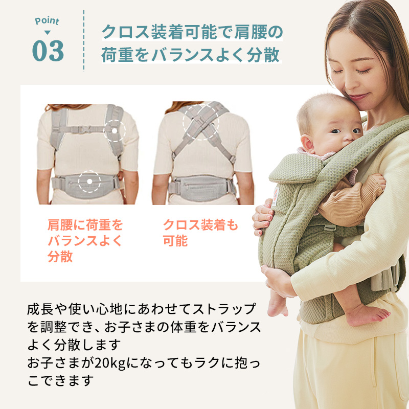 【最新モデル】エルゴベビー オムニ デラックス フルメッシュ 新デザイン ポーチ付き 日本正規品 ergobaby OMNI Deluxe 抱っこ紐 5ポケット Soft Flex