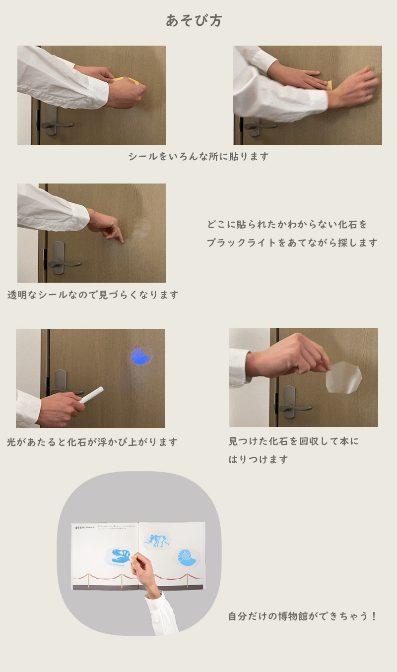 レビュー特典付き 絵本とシール 体験型絵本 化石みっけ 読み聞かせ ジュラシークパーク 化石探検 恐竜絵本 図鑑 宝探し 誕生日プレゼント