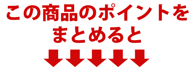 この商品のポイントをまとめると