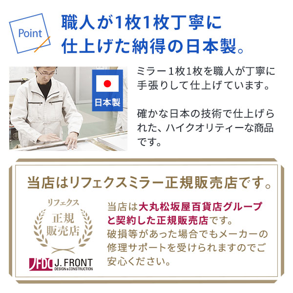 割れない鏡「リフェクスミラー」