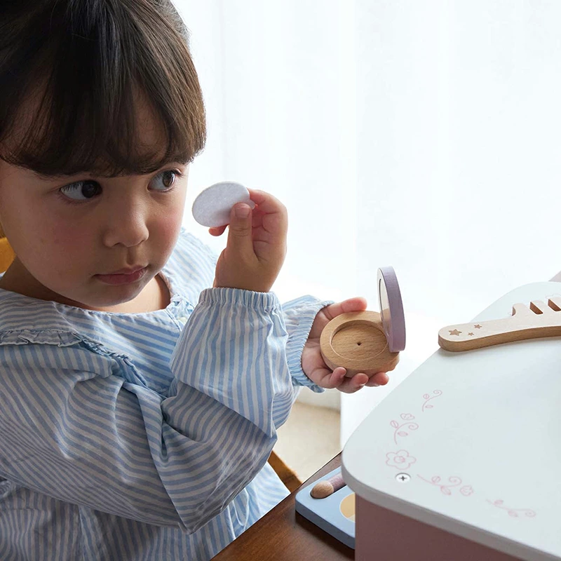 ドレッサー＆メイクセット 木のおもちゃ ごっこ遊びが楽しめる PolarB ミラー お洒落 女の子遊び 出産祝い 知育玩具 遊び方はいろいろ ラッピング無料