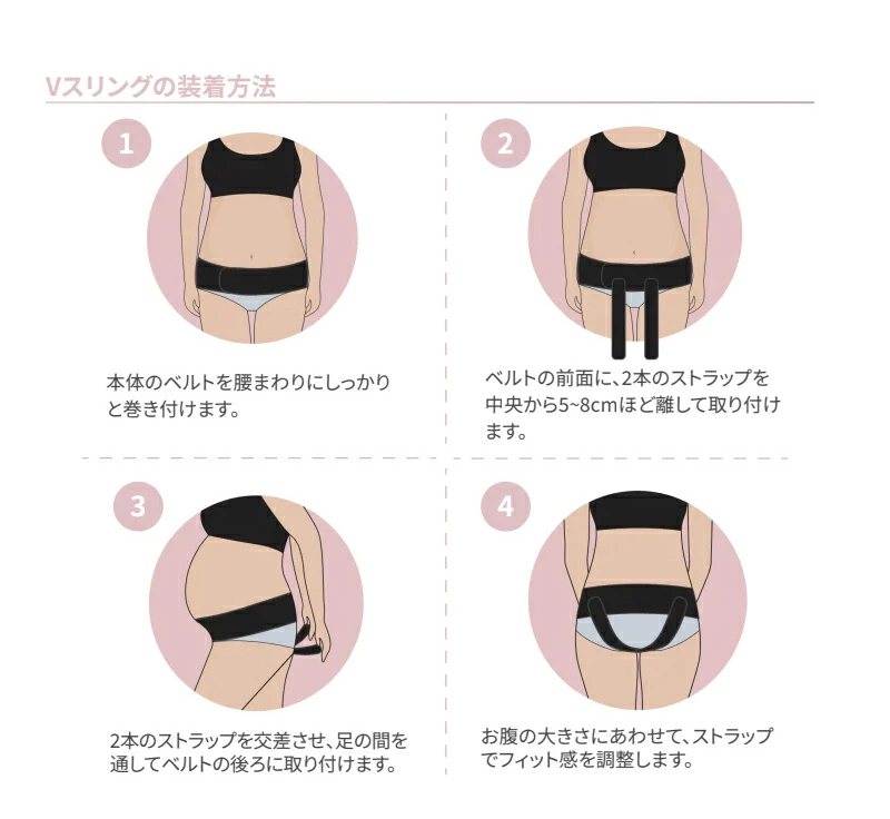 大きくなるお腹を支える骨盤ベルト 妊娠中期から後期 Belly Bandit Vスリング（骨盤サポートベルト）ヒップから腰全体をしっかりホールド