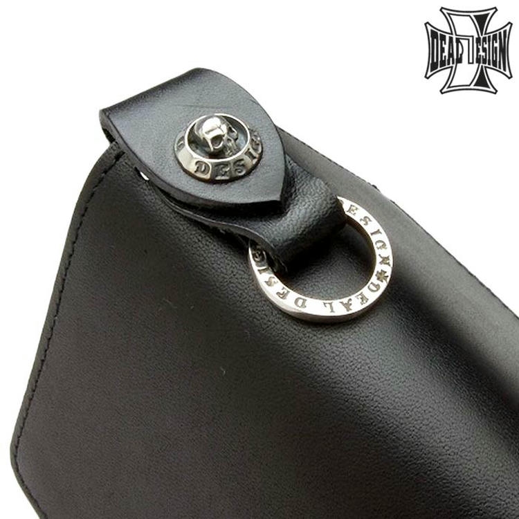 DEAL DESIGN 本革 ブラック 長財布 ウォレットコード付き DEAL DESIGN(ディールデザイン) ハーフクロス ロング ウォレット