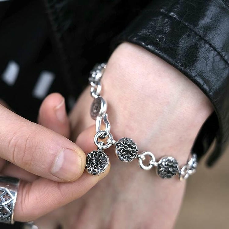 シルバー ビーズデザイン ブレスレット RYOKU シルバービーズブレスレット silver beads bracelet