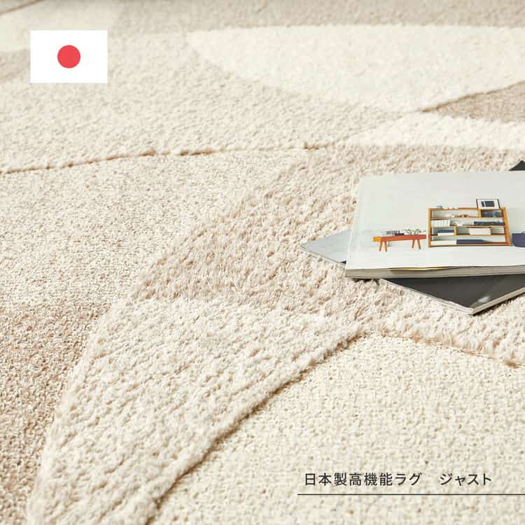 HAGiHARA（萩原） 国産高機能ラグ ジャスト 約190x240cm 防ダニ 抗菌