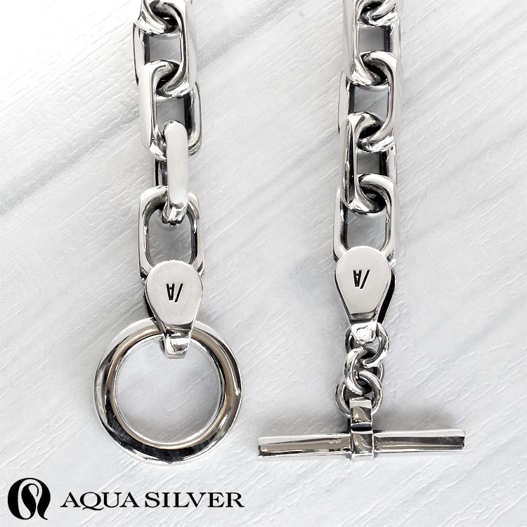 AQUA SILVER シルバー925 波 トライバル バイカー SV925 AQUA SILVER