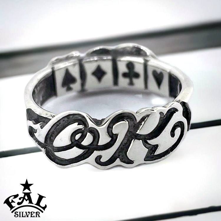 エフエーエル F.A.L FAL シルバーリング OK or NO トランプ リング 5号