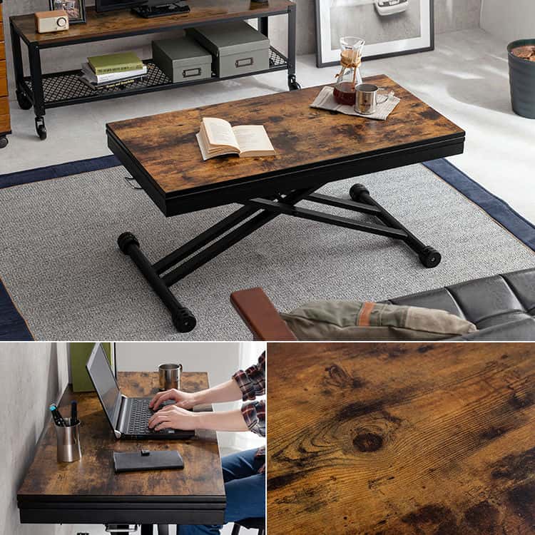 エクステンション 昇降テーブル キャスター付き 折りたたみ ガス圧