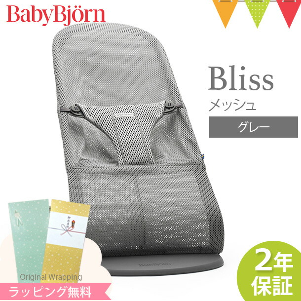 ベビービョルン バウンサー ブリス エアー Bliss Air グレー メッシュ 新生児 BabyBjorn 日本正規品2年保証 ラッピング のし