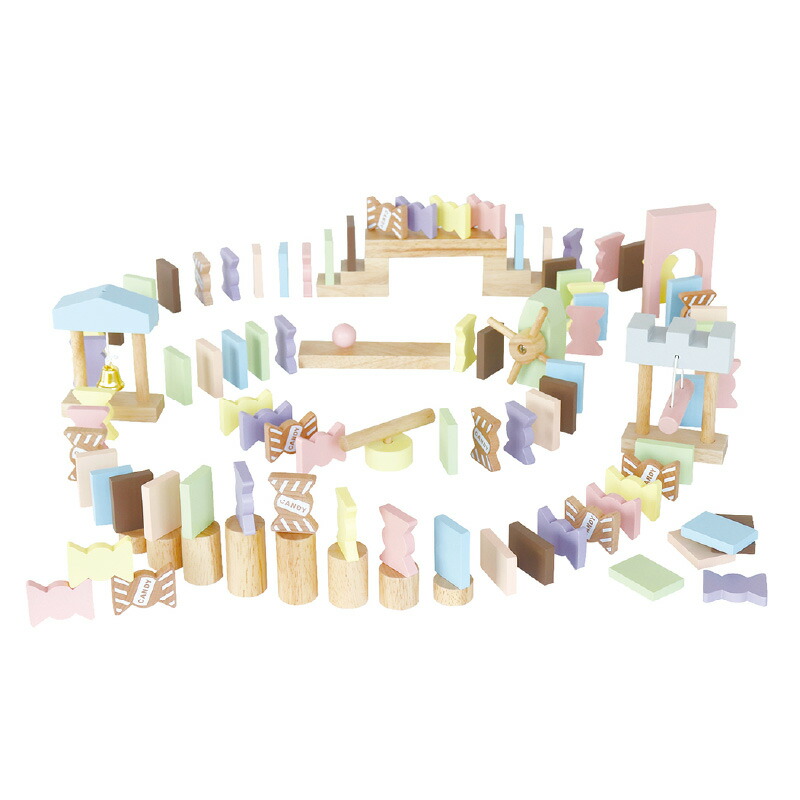 エドインター Candy Domino-キャンディドミノ 木製 おもちゃ 知育玩具 ドミノ 積み木 誕生日 プレゼント ベビーカラー パステル | エド・インター | 02
