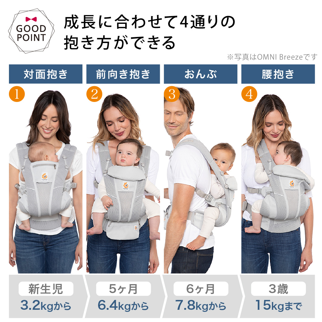 純正付属品付き エルゴベビー オムニ デラックス｜エルゴ 抱っこ紐 新生児 メッシュ OMNI エルゴベビー 日本正規品 2年保証 ベビーキャリア |  | 09