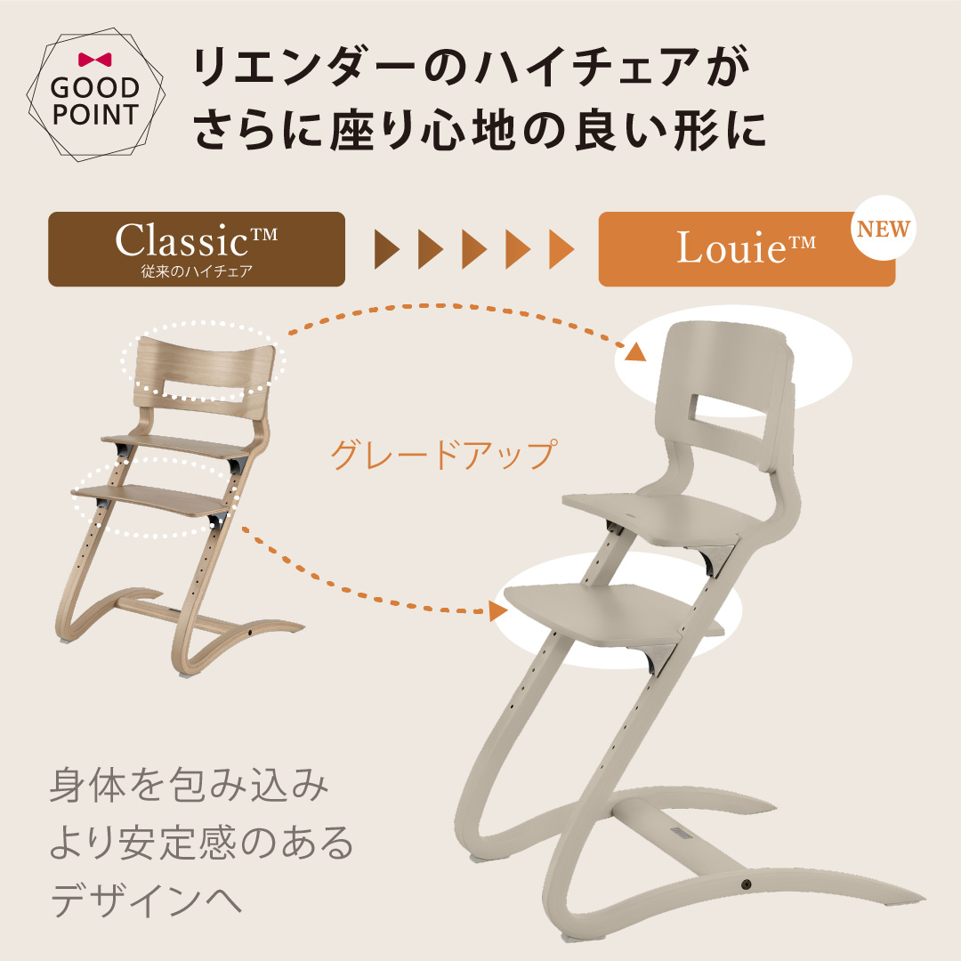 お食事マット＆レビューでビブも Leander（リエンダー） ハイチェア ルーイー カプチーノ｜【日本正規品10年保証】子供用椅子 木製ベビーチェア |  | 05