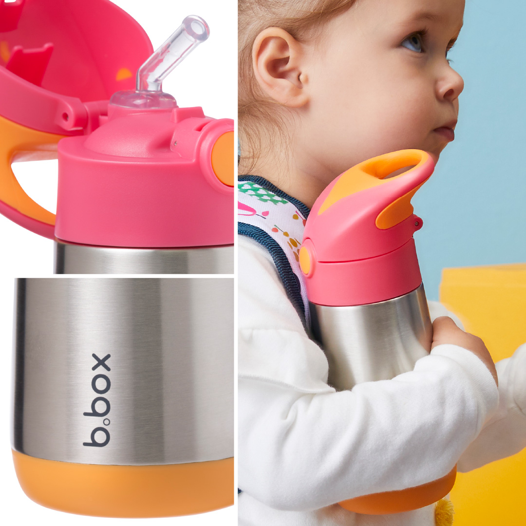 b.box（ビーボックス） ステンレスボトル ストロー 350ml ストロベリー