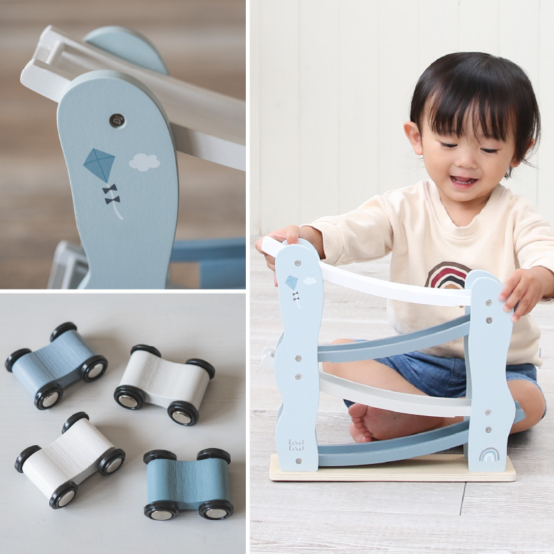 レーベルレーベル カースライダー ブルー｜木 おもちゃ 知育玩具 スライダー スロープ 誕生日 プレゼント スロープトイ 出産祝 | label label | 03