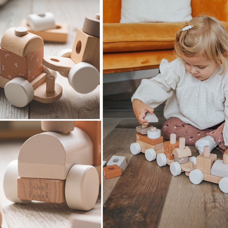 Label label（レーベルレーベル） スタッキングトレイン ラテ｜木のおもちゃ 車 1歳 1歳半 誕生日 木製 積み木 つみき 乗り物おもちゃ 知育玩具 手押し車 | label label | 03