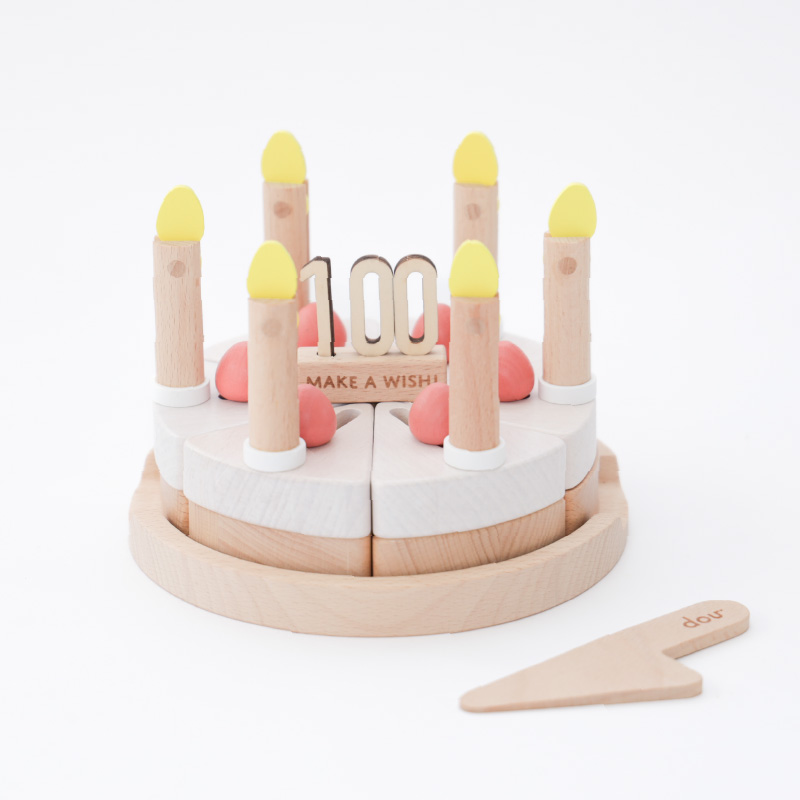 DOU?（ドウ） make a wish（ちいさな魔法が込められた木のケーキ）｜ケーキセット 知育玩具 ごっこ遊び 木製 おままごと ショートケーキ 100日祝 ギフト | dou？ | 02