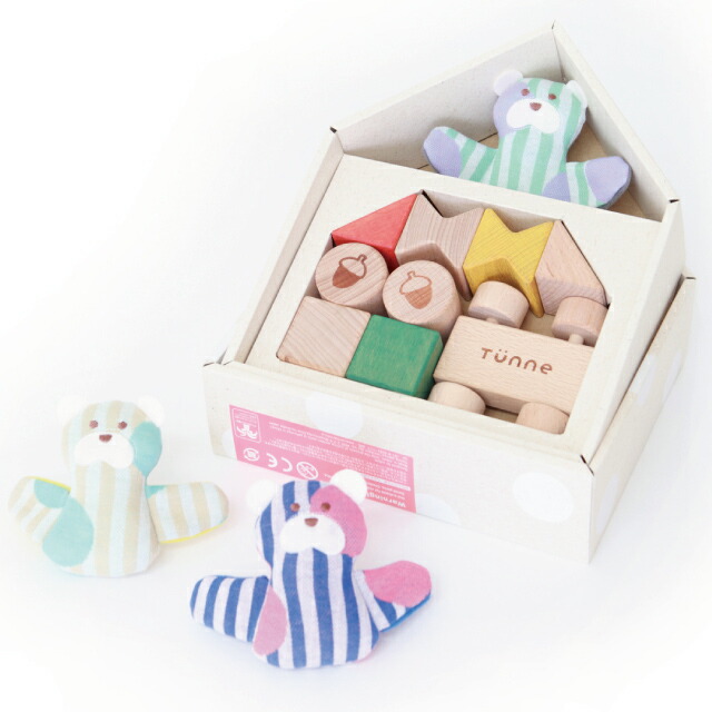 知育玩具 JUNE TUNNE（トンネ） PLAY WITH BEAR ベージュ｜知育玩具 つみき