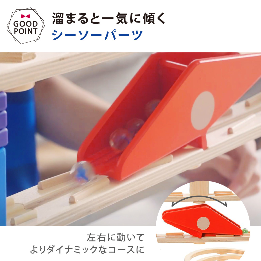 クアドリラ・ツイスト＆レールセット＋ビー玉キャッチャー　発送期間にご注意下さい ボーネルンド（Bornelund） クアドリラ ツイスト&レールセット ビー玉