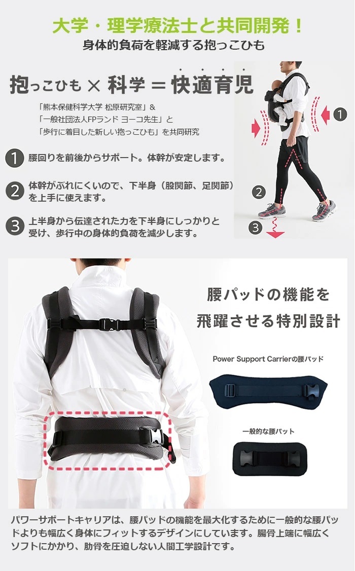 優れた品質 抱っこひも パワーサポート キャリア 抱っこ紐 おんぶ紐 カラー ブラック Lifeinlacruz Com