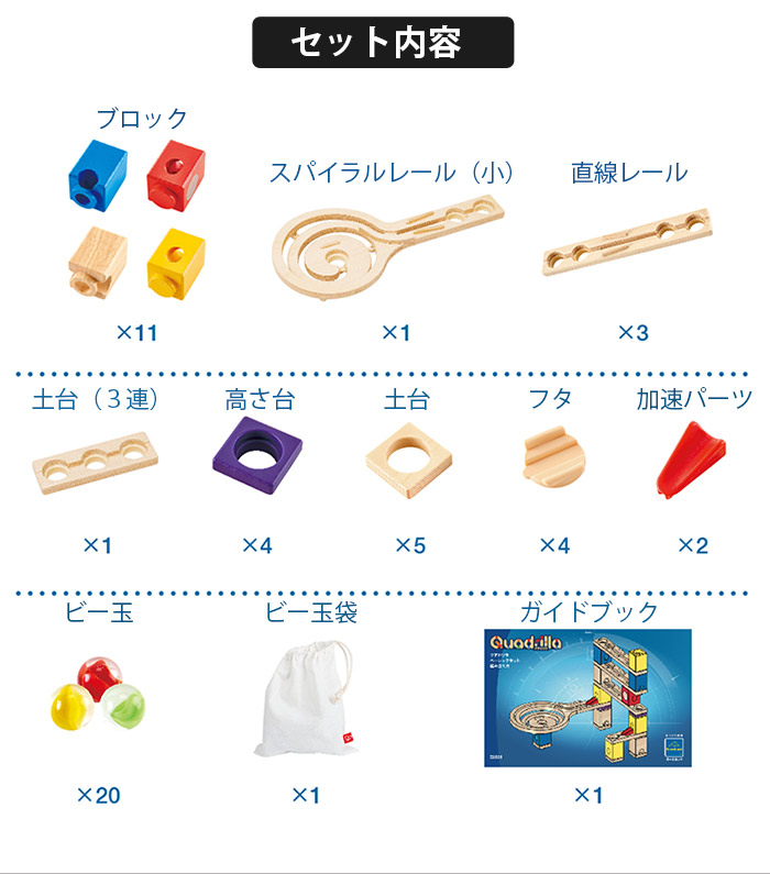 ボーネルンド（Bornelund） クアドリラ ベーシックセット ビー玉付き
