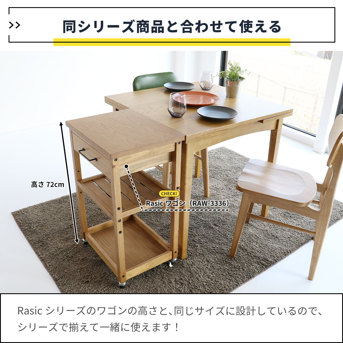 ICHIBA（市場） ダイニングテーブル Rasic Extension Dining Table